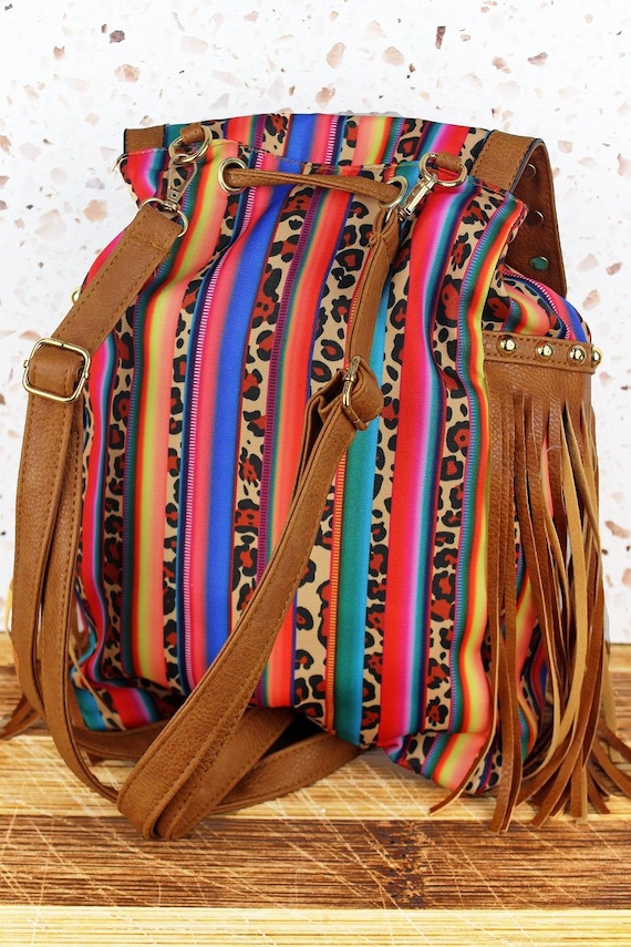 Colorful Fringe Women\'s Backpack FringeBackpack6x107x12inthehoo  main image 2