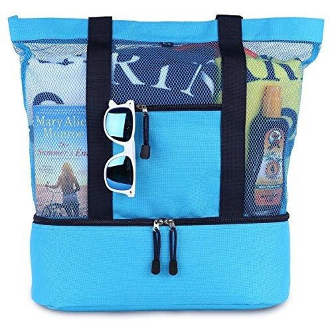 Personalized Mesh Beach Bag With Cooler, Cooler Tote, Tailgate Tote