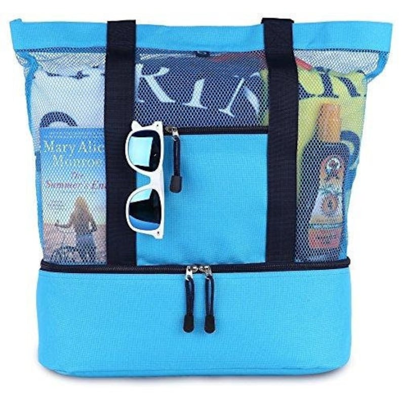 Personalized Mesh Beach Bag With Cooler Cooler Tote Tailgate Etsy