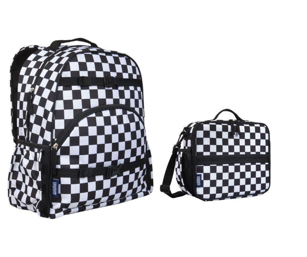 Wildkin MEDIUM ECO 15 INCH Black and White Checkered