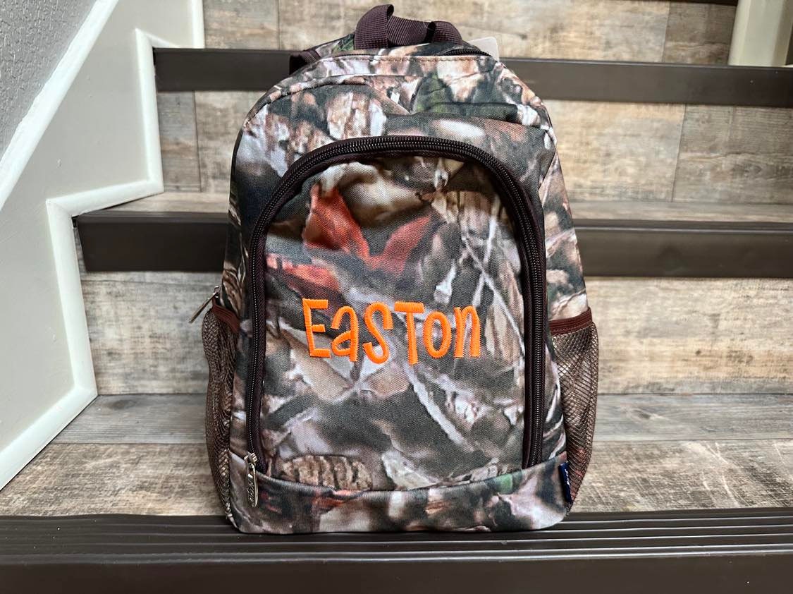 Monogrammed Camo Backpack, Embroidered Camouflage Bookbags, Personaliz –  Mary's Monograms and More