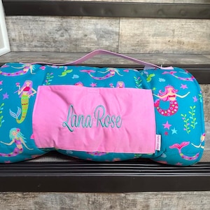 nap mat, Stephen Joseph Mermaid nap mat personalized, personalized girls mermaid nap mat, preschool nap mat, pre-k nap mat, daycare nap mat