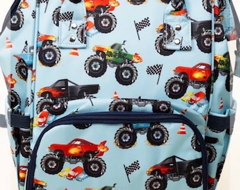NGIL Monster Truck Diaper Bag Backpack Monogram, Monogram  display picture 3