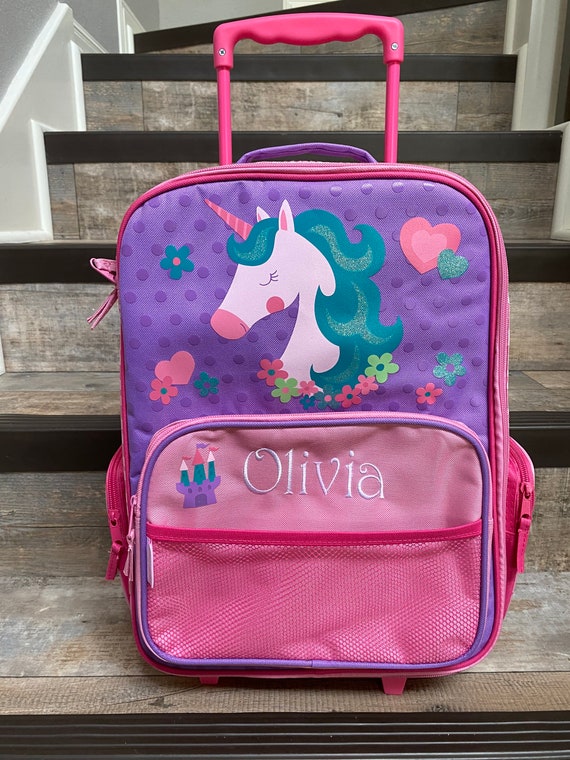 Maleta para niñas, equipaje con ruedas personalizado para niñas, Stephen  Joseph, bolsa de viaje para niños pequeños, equipaje con ruedas de  unicornio para niños -  España