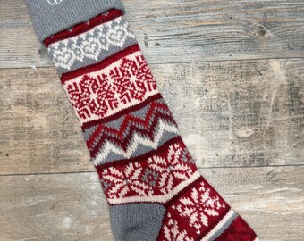 Personalized Embroidered 27 inch Knitted Wool Christmas Stocking