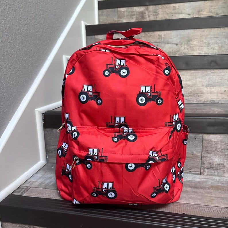 Tractor Ted Backpack Boy Red Tractor Backpack, Tractor Backpack, Monogram Red Tractor ...