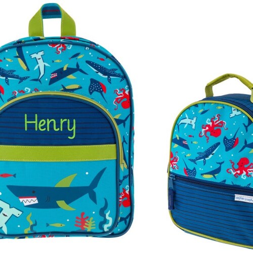 Stephen Joseph Classic Print Shark Backpack Set Personalize Etsy