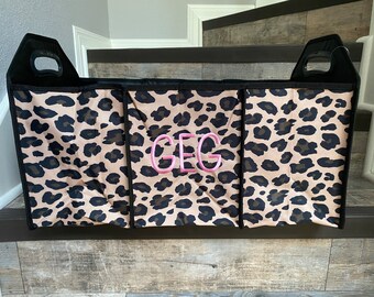 Personalized Embroidered Leopard Trunk Tailgate Shower Wedding Closet Organizer