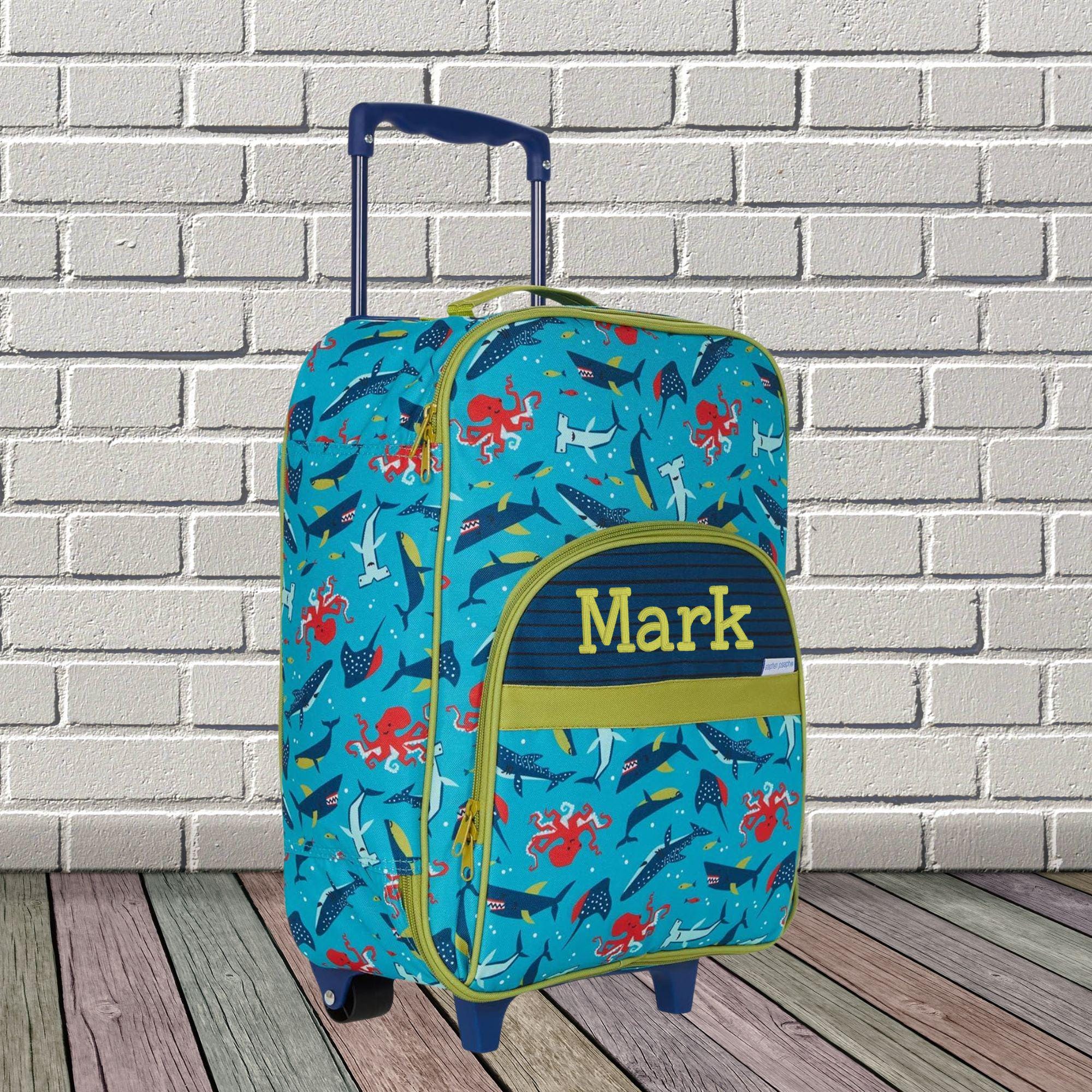 Personalized Stephen Joseph Allover Shark Suitcase, Embroidered