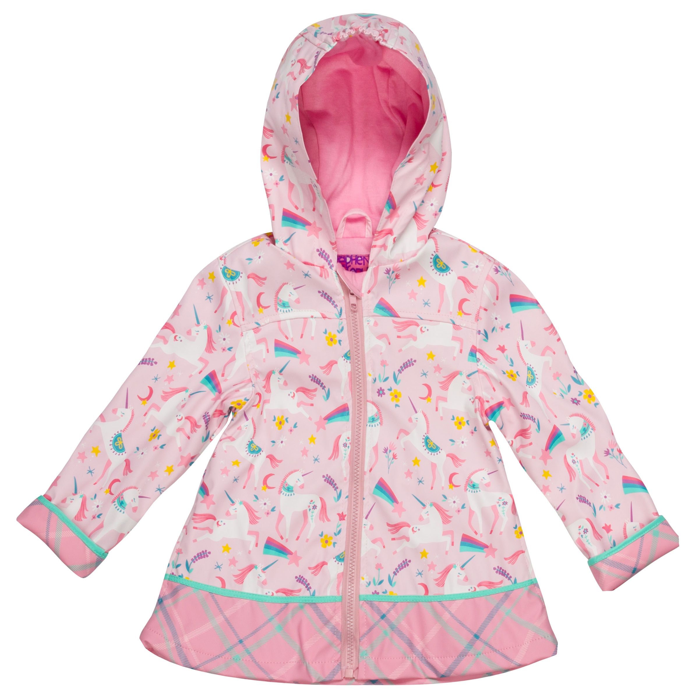 Girls Pink Unicorn Raincoat Set Kids 