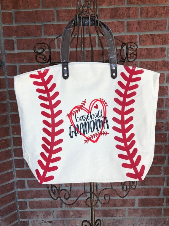 canvas baseball tote bag