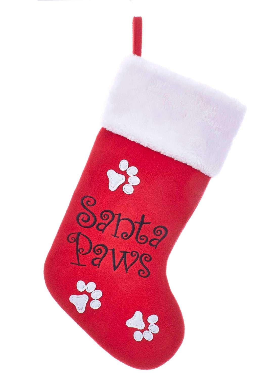 Personalize Dog Stocking, Pet Stocking, Paw Print Dog Stocking, Santa ...