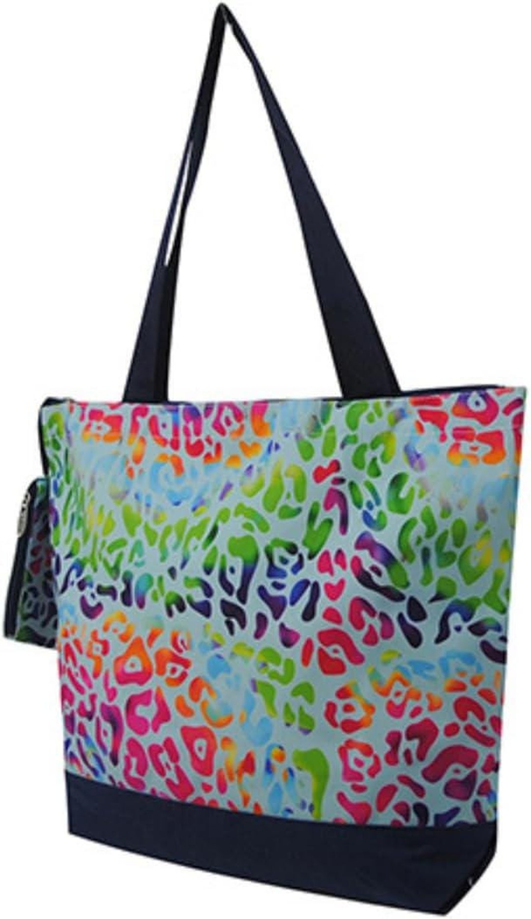 Rainbow Cheetah Tote Bag, Cheetah Tote, Shoulder Bag