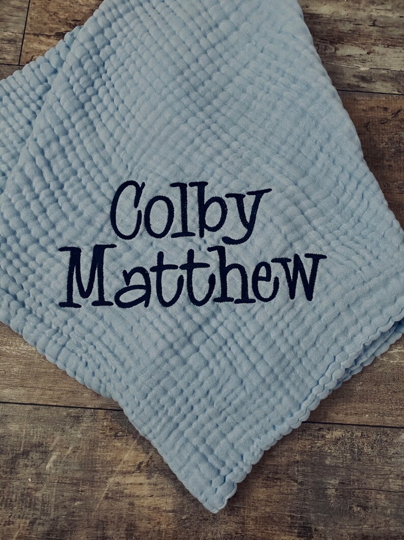 Baby Blanket Swaddler Muslin Blanket Personalized baby Etsy