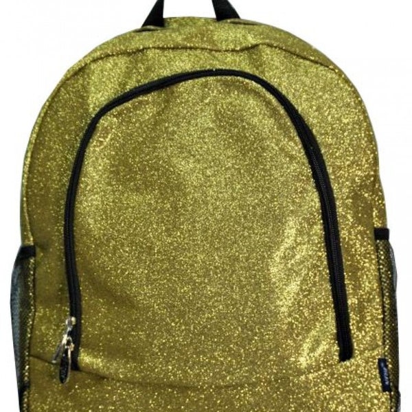 Gold Glitter Backpack, Monogram Gold glitter backpack, personalize glitter backpack, girls backpack, girls glitter backpack