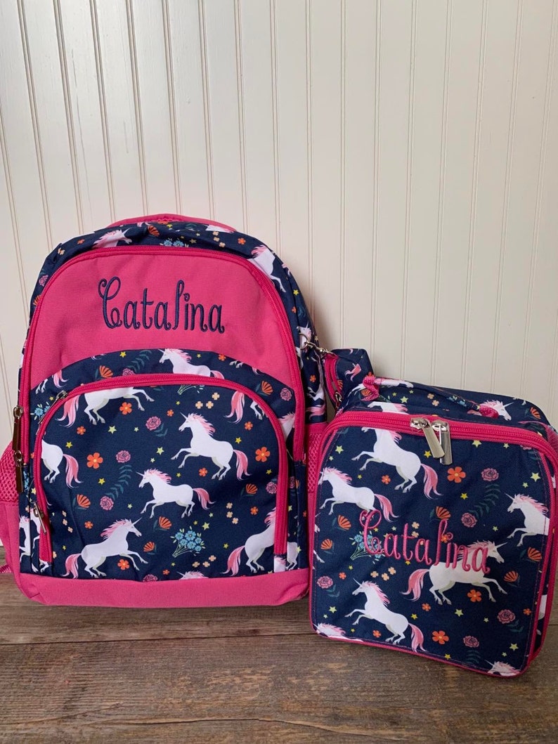 Personalized Backpack Lunchbox Set Embroidered Backpack Etsy