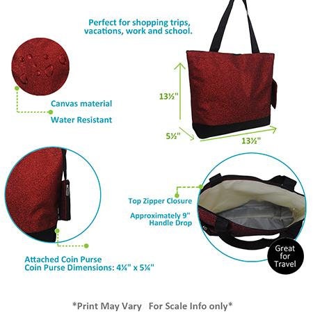 【PORTERNA】Glitter round tote bag New The Tote Bag Letter Printed Sequins Top-Handle Bag Women