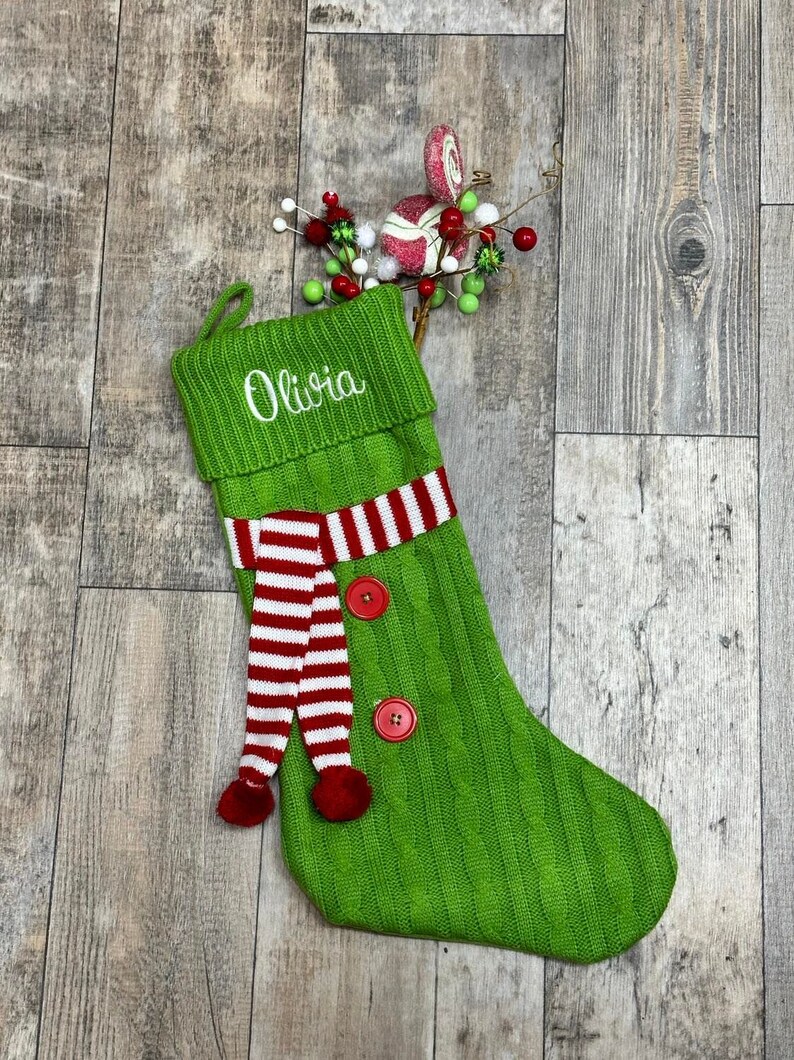 Embroidered Christmas Stockings Personalized Christmas Etsy