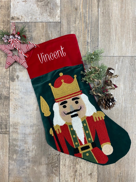 Needlepoint Christmas Stockings Personalized Santa Nutcracker