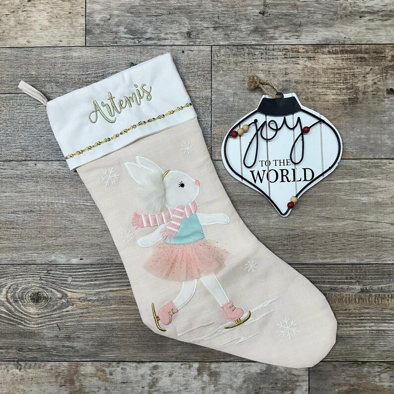 Mon Ami Skating Bunny Christmas Stocking - Thumbnail 2