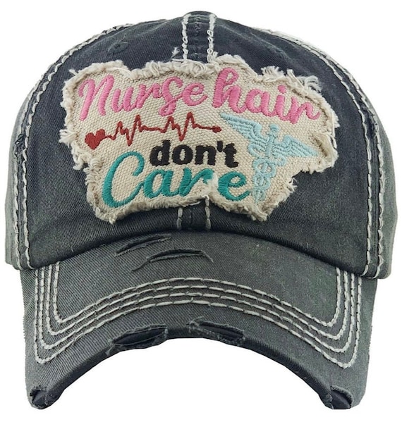 Distressed Nurse Hair Don't Care 