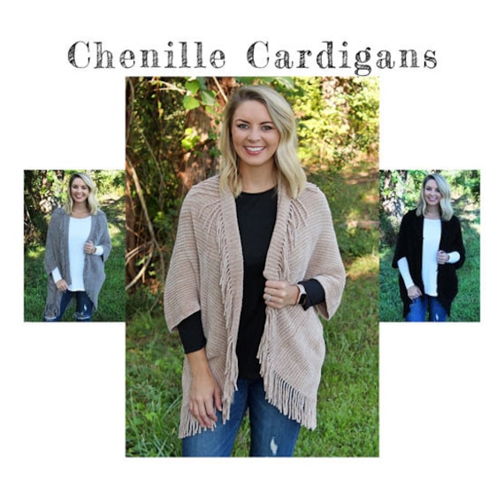 Chenille Winter Vest Fringe Vest 