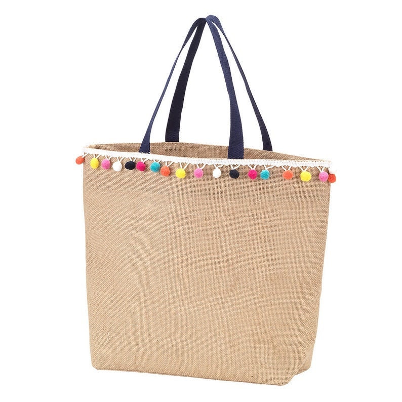 APRICOT POM POM BAG WITH STAR LARGE main image 1