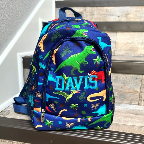 Toddler backpack boy, Medium Dinosaur Backpack, Dino lunch box, Monogram backpack, personalized backpack, kids dinosaur backpack