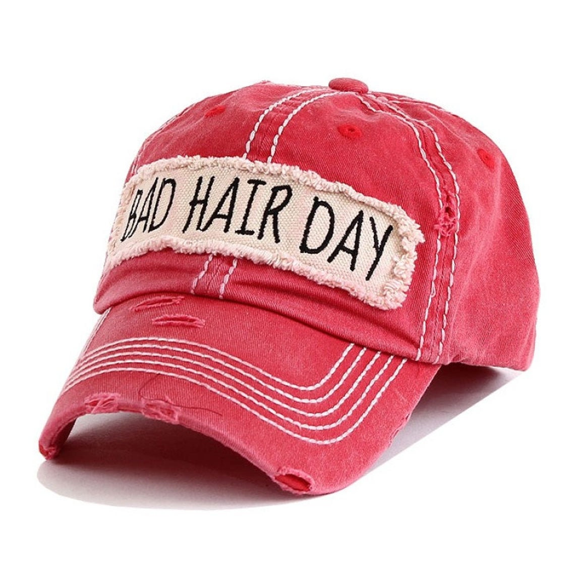 Distressed Bad Hair Day Baseball Cap Bad Hair Day Hat Ladies Etsy