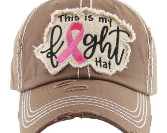 Fight Baseball Cap Distressed Hat 
