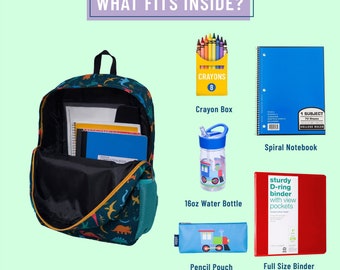 Wildkin 16 pulgadas Jurassic dinosaure Mochila, mochila monograma