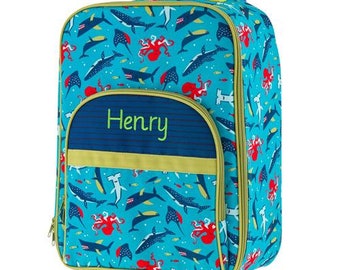 Boys Shark Suitcase, Personalized Rolling Luggage for Boys, Stephen Joseph, Toddler Travel Bag, Children's Rolling Luggage