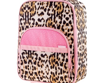 Girls Suitcase, Personalized Rolling Luggage for Girls, Stephen Joseph, Toddler Travel Bag, Children's Rolling  Leopard Luggage