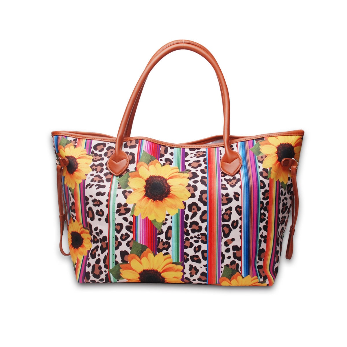 Leopard top serape tote