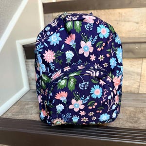 Personalized Embroidered NGIL MINI Pastel Floral Backpack, Toddler Flower knapsack, Daycare bag