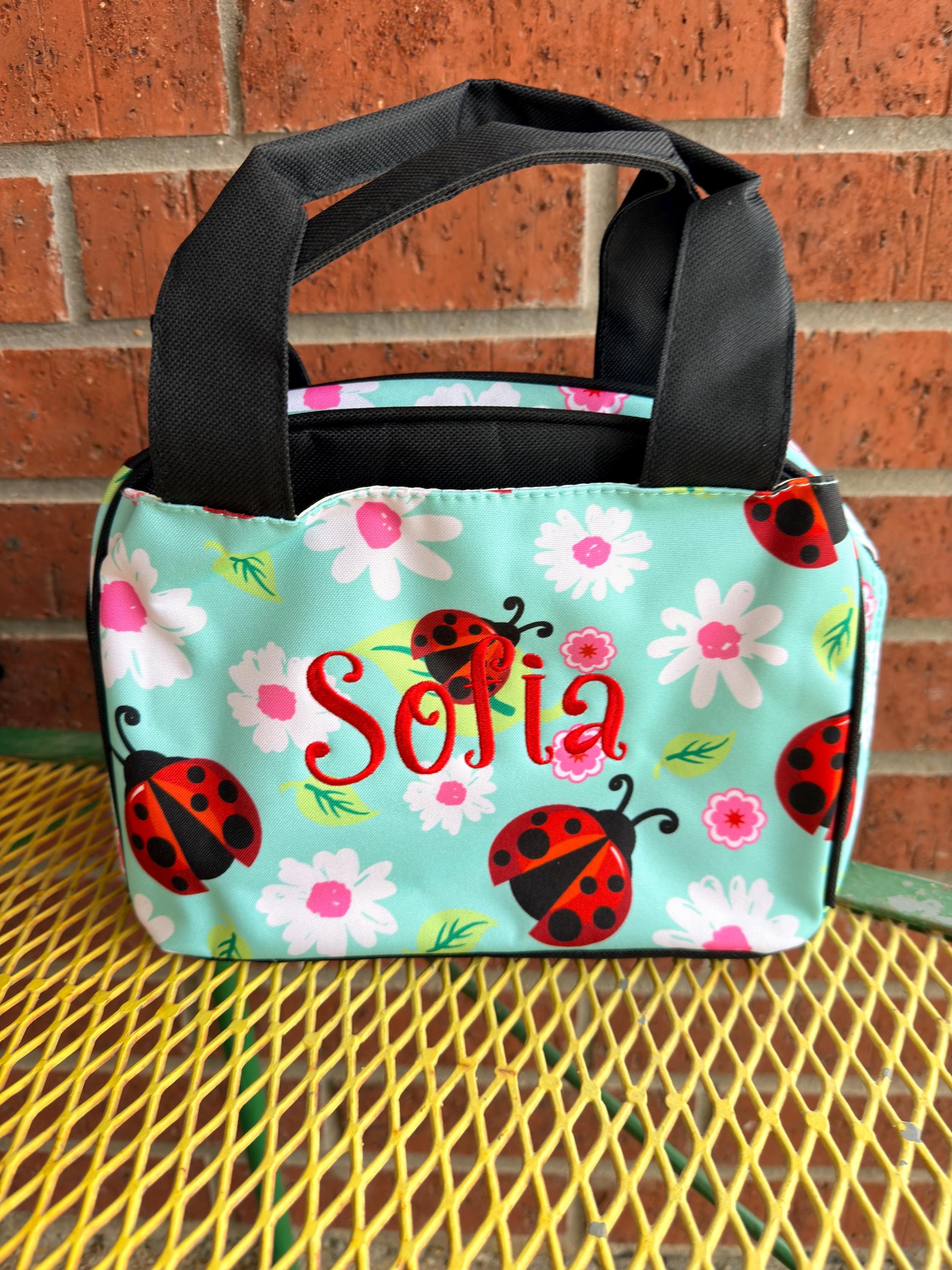 Personalized NGIL Small and Large Lady Bug Backpack Lunchbox