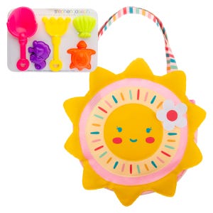 Personalized Beach Tote and Toys, /Stephen Joseph Sunshine beach tote, embroidered beach tote, personalize kids gift, sea shell bag