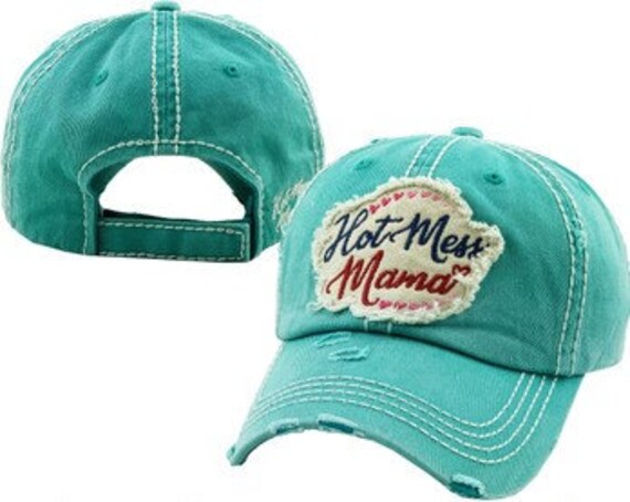 Mama Baseball Cap Distressed Hat Womens 