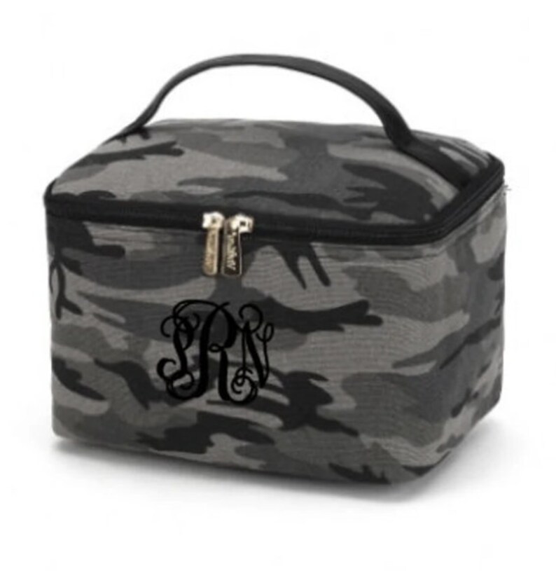 Viv and Lou Black Camo Cosmetic Bag