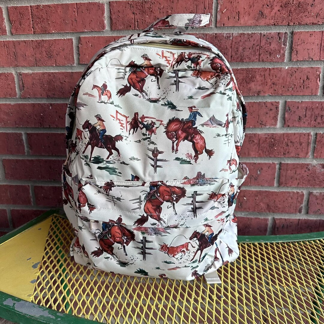 Boy Western Cowboy Hill Backpack, Horse Backpack, Monogram Rodeo ...