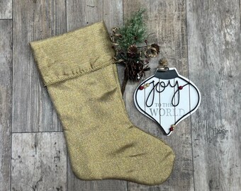 Personalized 18" Gold Metallic Christmas Stockin , embroider elegant Stocking, Gold stocking, Metallic christmas stocking