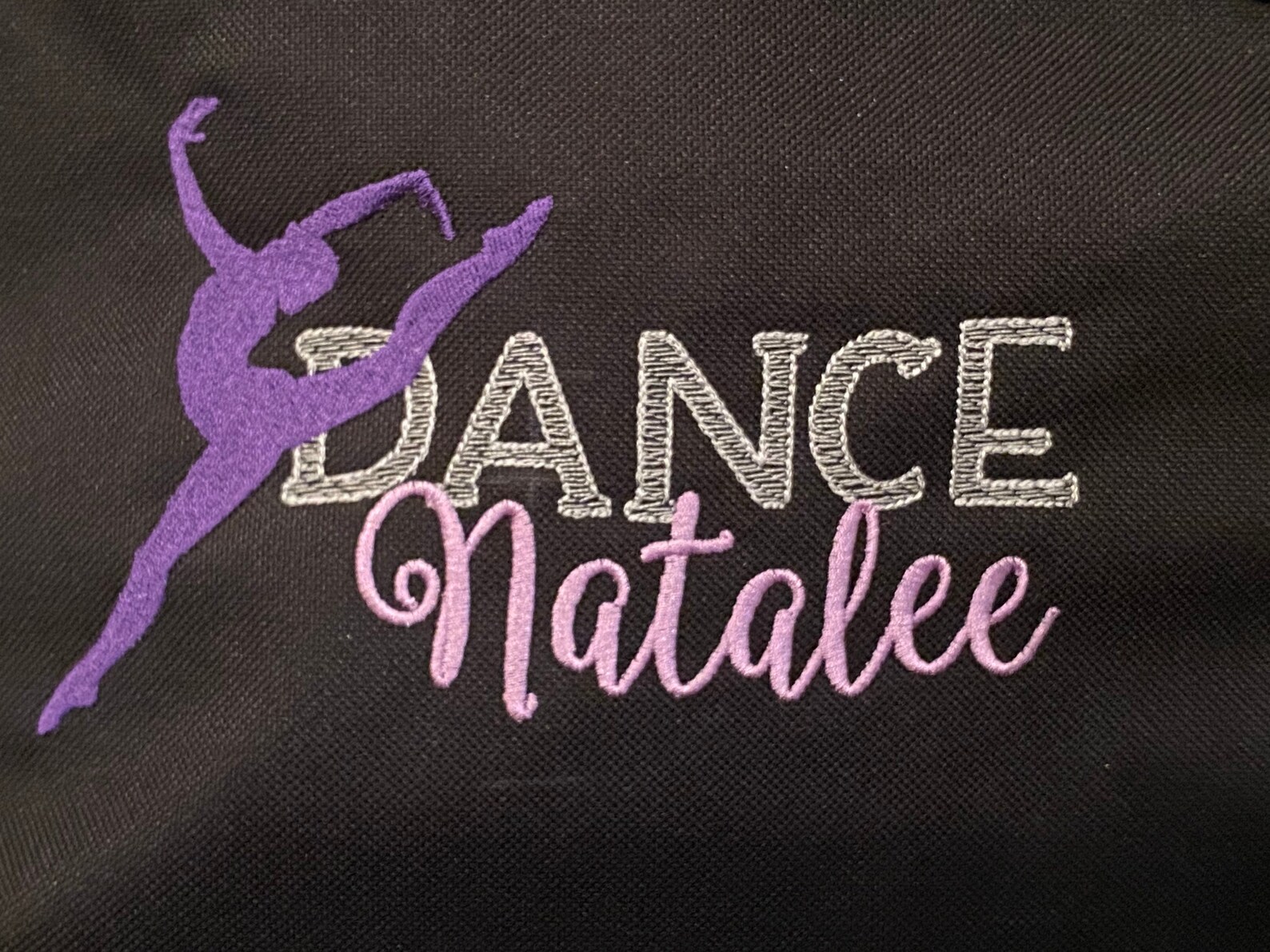 Embroidered Black Dancer Duffle Bag Dancer Gift Sports Bag Etsy