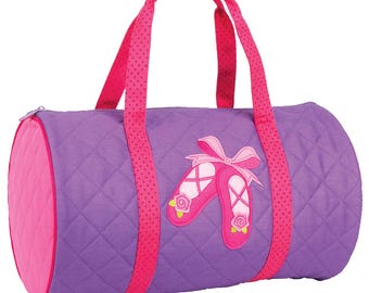 Ballet Duffle Bag, Ballet overnight bag, girls dance duffle, girls dance bag, dance quilted duffle bag, girls ballet bag, dance bag