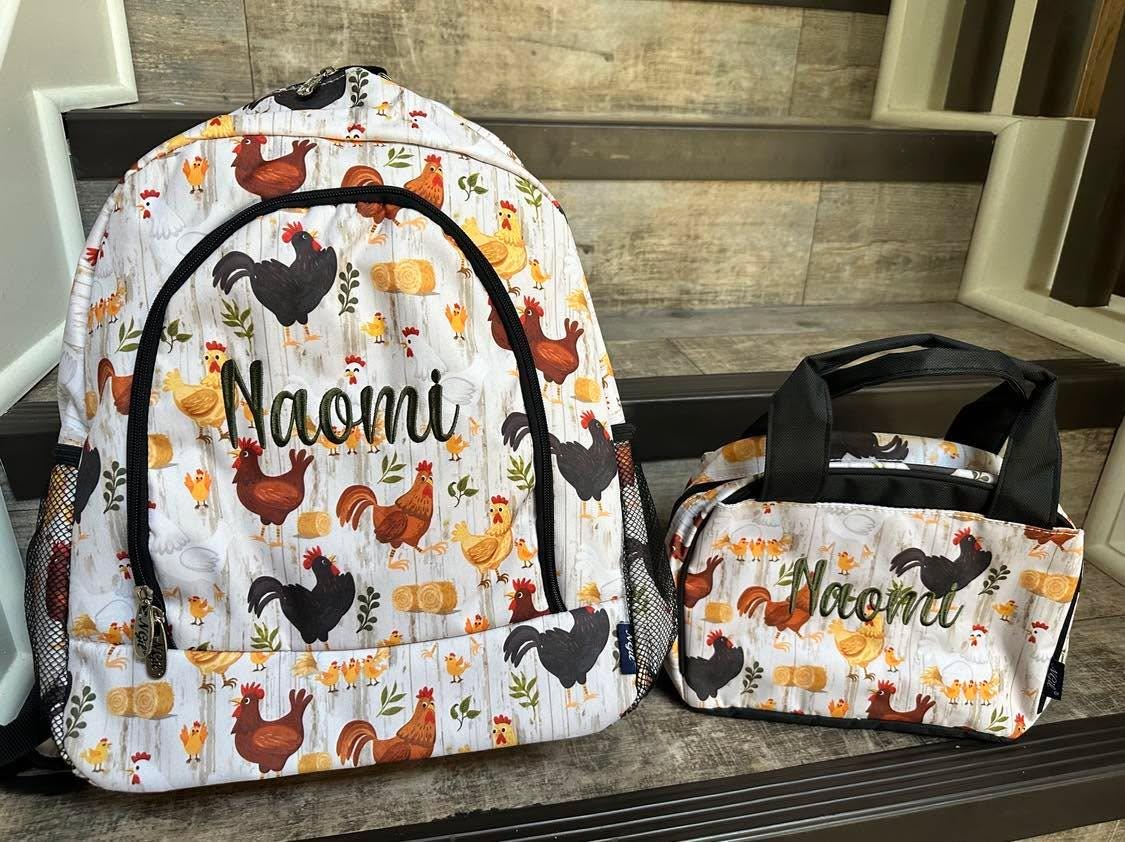 Personalized NGIL Small Large Chicken Backpack Lunchbox Set  display picture 1