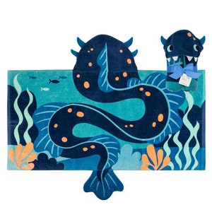 Stephen Joseph Hooded Towel, Kids Beach Towel, Hooded Bath Towel, Hooded Towel for Kids SEA MONSTER