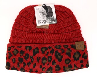 ADULT80 Burgundy Leopard Beanie, Embroider beanie, Monogram Beanie,  Personalize leopard Hat, Embroider Beanie Hat, hat, women gift