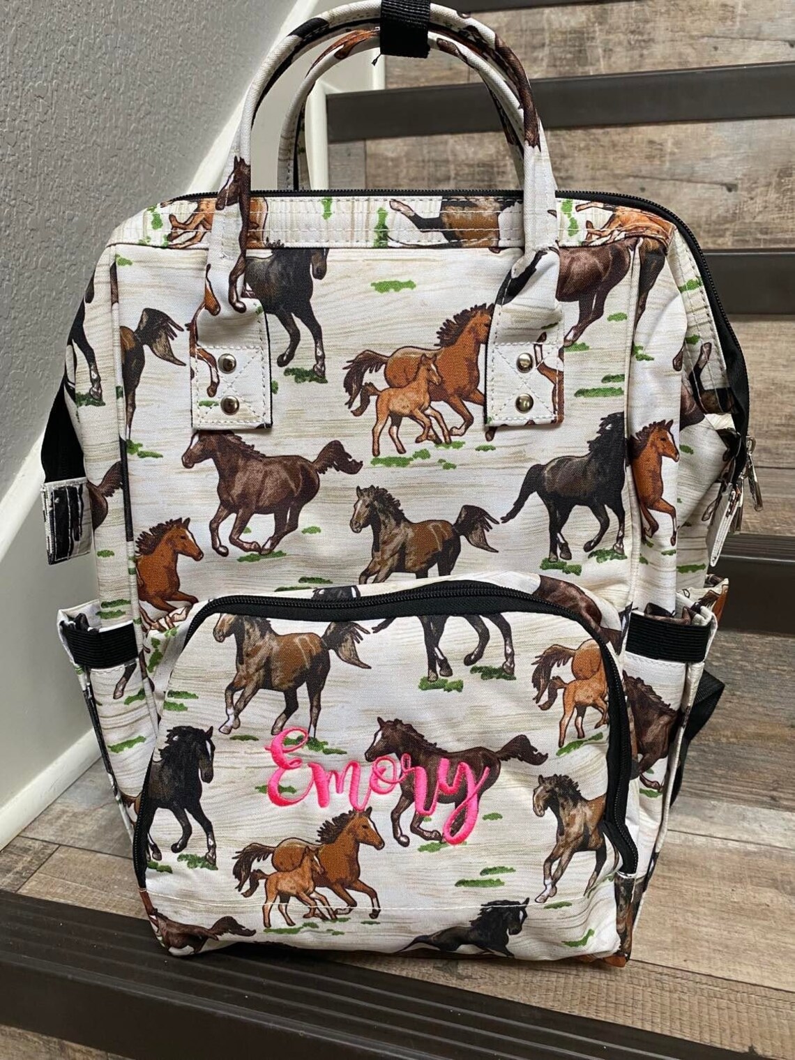 NGIL Horse Diaper Bag Backpack Monogrammed Monogram Backpack Etsy