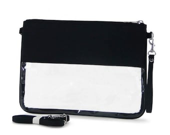Clear Wristlet Cross body Purse, Clear Bag, Concert Bag, Game day Bag, monogram stadium bag, clear bag, Stadium Clear Zip Pouch, Park Bag