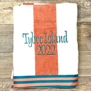 Personalized Adult Cabana Beach Towel, Monogrammed Beach Towel, Pool Towel, Personalized Towel, Bridesmaid Gift, Adult gift, Easter Gift