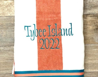 Personalized Adult Cabana Beach Towel, Monogrammed Beach Towel, Pool Towel, Personalized Towel, Bridesmaid Gift, Adult gift, Easter Gift